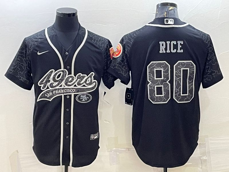 Men San Francisco 49ers #80 Rice Black Reflector 2022 Nike Co branded NFL Jerseys->indianapolis colts->NFL Jersey
